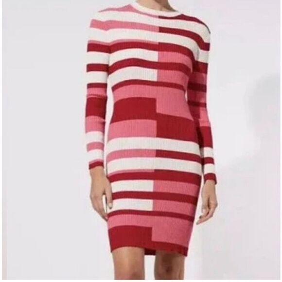 New Solid & Striped Colette Striped Ribbed Dress - Picture 1 of 8